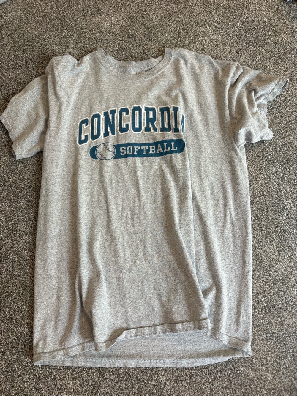 Concordia Softball Graphic Tee - Gray with Navy Print